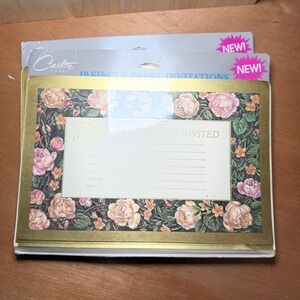 Carlton Cards Vintage Unopened Rose Floral Invitations‎ Envelopes 20